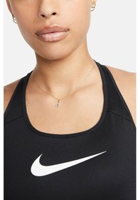 Resim Nike Training Futura Swoosh Medium Support Sports Bra Kadın Spor Büstiyer Bra Siyah Siyah 
