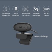 Resim Padalink 1080p Otomatik Odaklı Usb Sürücü Olmayan Web Kamerası - 2mp Cmos, Mikrofonlu, 360 Döner, Video Konferans/canlı Yayın İçin Siyah 
