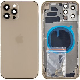 Resim Genos Apple Iphone 12 Pro Max Uyumlu Kasa Boş Gold Altın 