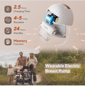 Resim Anwike Elektrikli Çift Göğüs Pompası, 338 Mmhg Güçlü Emiş, 9 Seviye, Led Ekranlı 
