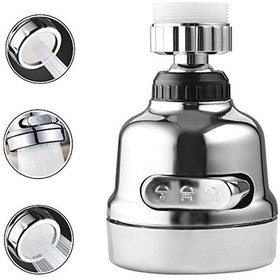 Resim Krom 3 Fonksiyonlu Mutfak Lavabo Başlığı 360 Derece Döner Musluk Ucu Tdrtr 