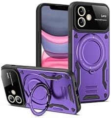 Resim iPhone 11 Kılıf Joy Lens Korumalı Standlı Şık Tasarım Kapak + Ekran Koruma Mor 