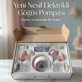 Resim Diamond Mama Elmas Anne XN-D212 Dokunmatik LCD Ekranlı USB Şarjlı Çift Başlıklı 2 Fazlı Elektrikli Göğüs Pompası 