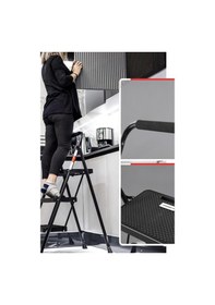 Resim Perilla 51403 Stepla Geniş 3 Basamaklı Katlanır Merdiven Eurotower Siyah 