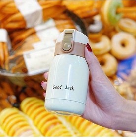 Resim Dashanshop Beige 6 76oz Mini Paslanmaz Celik Termos Kahve Mug Seyahat Icin Sizdirmaz 