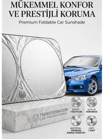 Resim Mey İthalat Katlanabilir Oto Güneşliği 150x70cm Ön Cam Tam Koruma Metalize Pratik Güneşlik 422255 