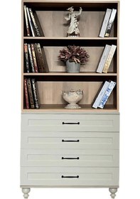 Resim Alin Çekmeceli Şifonyer Ve Kitaplık Set Kumtaşı Renk Mdf Gürgen Ağacı Ayaklı Diğer 