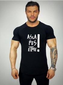 Resim Black İstanbul Erkek Black - Asla Pes Etme - Sporcu T-shirtü 