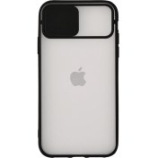 Resim KZY Apple iPhone XR Kapak Lensi Açılır Kapanır Kamera Korumalı Silikon Kılıf - Siyah 