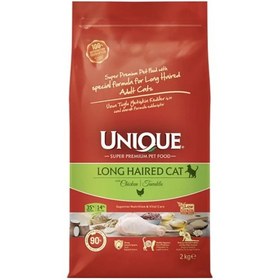 Resim Unique Uzun Tüylü Tavuklu Yetişkin Kedi Maması Long Haired 2 KG 