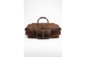 Resim Hakiki Deri Seyahat Bavulu 60 L Büyük Boy Vintage Kahverengi Çanta |tanto Bushcraft 