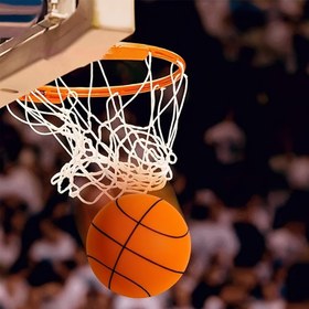 Resim Sessiz İç Mekan Basketbolu - Gürültüsüz Yumuşak Köpük Turuncu / Altın ABS Malzeme, Sessiz Topla Oynama için Mükemmel, İç Mekan Oyunları ve Antrenmanlar için Uygun 