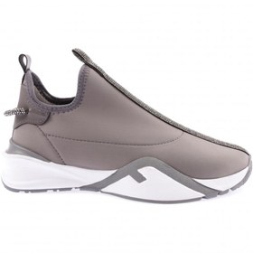 Resim Dgn 04-3-22k Kadin Kalin Taban Silver Taş Detayli Sneakers Ayakkabı 