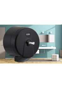 Resim Vialli K3B Mini Cimri Içten Çekmeli Tuvalet Kağıt Dispenser Siyah 
