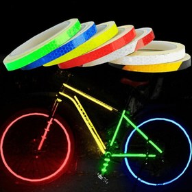 Resim Yansıtıcı Gece Sürüşü Parlayan Bisiklet Stickerları Güvenlik Bandı 5m Araba Motosiklet Karanlıkta Parlayan Stickerlar Bisiklet Floresan Bant 