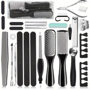 Resim 26'lı 1 Profesyonel Pedikür Aracı Seti, Paslanmaz Çelik Ayak Bakım Seti Erkekler ve Kadınlar için - Seyahat Dostu, 281.23g, Tırnak Makasları, Tırnak Örtüsü İtici, Parlatma Bloğu ve Daha Fazlası İçerir - Sağlıklı Ayaklar için Temel, Seyahat Pedikür Seti | Tırnak Örtüsü Aracı Setleri 