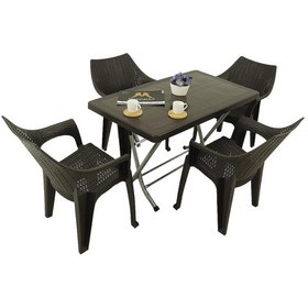 Resim Depootoptan Mandella Zeugma 70 x 120 CM Katlanır Ayak 4 Kişilik Polo Koltuk Masa T Kahverengi 