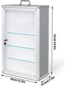 Resim Duvara Monte Alüminyum Alaşımlı Telefon Saklama Dolabı - Ofis Sınıfı Spor Salonu için Şeffaf Soyunma Kutusu - Taşınabilir El Taşıma Tasarımı Gümüş - 60 Adet Kapasite 