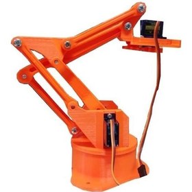 Resim Arduino Robot Kol Kiti 3d Baskı Birleşmiş Halde Robot Kol - Turuncu 