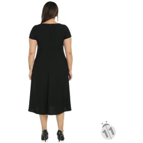 Resim 4088S-Nidya Moda Büyük Beden Elbise Sem Krep Çok Renkli 