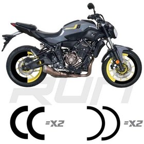 Resim Mt07-600rr-r1 Ön 120 Arka 180 Ebat Uyumlu Yarım Jant Uyumlu Şeridi Siyah Toplam 4 Adet Çok Renkli 