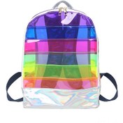 Resim Youmex Şeffaf Pvc Su Geçirmez Sırt Çantası - Geniş Kapasiteli Okul Çantası Çok Renkli 