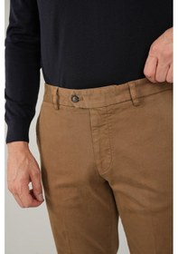 Resim Bisse Haki Pamuklu Chino Pilesiz Erkek Pantolon Pns24k24001 D49 Haki 