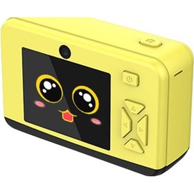 Resim Symbee X22 Çocuk Dijital Kamerası: Hd Çift Kameralı, Otomatik Odak, Mini Oyuncak, Alaycı Filtreler, Tek Tuşla Video, Sarı 