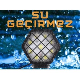 Resim Özgürce 2 Adet 48W Siyah Altıgen Kafesli Off Road Tekne Çalışma Lambası 