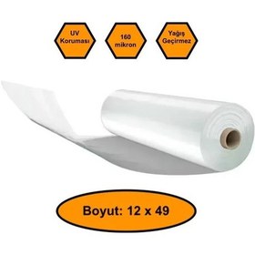 Resim 160 Micron Naylon Örtü, Şeffaf Su Geçirmez Naylon, 12x49 Metre 