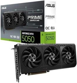 Resim ASUS PRIME-RTX5050-O8G-NVIDIA-GEFORCE-RTX 5050-8GB GDDR6-128bit-2707MHz-OC-HDMI-3xDP-DLSS4 EKRAN KARTI 