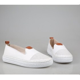 Resim Pandora Moda 01.6010 Hakiki Deri Beyaz Kadın Günlük Ayakkabı Beyaz 