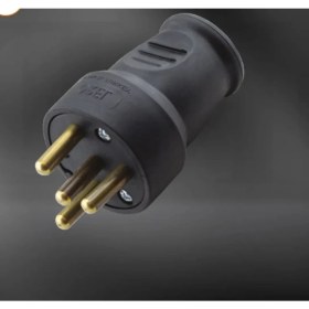 Resim Trifaze Kauçuklu Kablo Bahçe Dış Mekan Korunaklı Su Geçirmez Siyah Erkek Fiş 