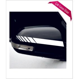 Resim Oto Ayna Şerit Özel Yeni Sticker Beyaz 2 Li 20*2,5 cm 
