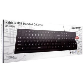 Resim Everest Kb-871u, Usb Kablolu, Türkçe Q, Standart Klavye Siyah 12934554 