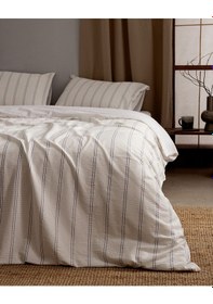 Resim Madame Coco Linda Çizgili King Size %100 Pamuk Yıkamalı Gofre Nevresim Takımı - Beyaz/indigo Beyaz 