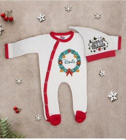 Resim Bk Gift Kişiye Özel Yılbaşı Temalı Tulum Zıbın Ve Kukuletalı Şapka Seti-8 Çok Renkli 