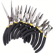 Resim El yapımı araçlar pense, çapraz burun pense, kavisli burun pense, mini pense, sivri burun pense, yuvarlak burun pense, düz burun pense, uzun burun pense, üst kesme pense, çelik pense 