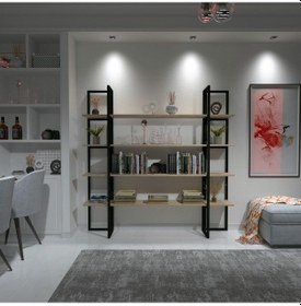 Resim Mavitrendd Dekoratif Ahşap Ve Metal Kitaplık Çok Amaçlı Raf (486310926) 
