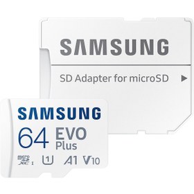 Resim Samsung Evo Plus MB-MC64KA/TR 64 GB Micro SDXC Classs 10 UHS-I U1 Hafıza Kartı 