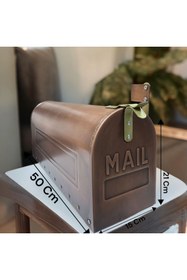 Resim LUCKYHOMES Özel Üretim Galvaniz Amerikan Tarzı Posta Kutusu,Mail Kutusu Bakır 50X15X21 