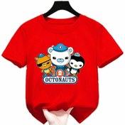 Resim KİDS FACE Özel Tasarım Bisiklet Yaka Octonauts Baskılı %100 Pamuk Erkek Bebek-çocuk T-shırt 