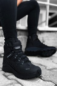 Resim BIG KING Siyah Çizgili Kauçuk Unisex Trekking Bot 