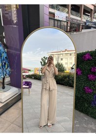 Resim Krep Kumaş Ayrobin Takım-bej Rengi-185 Bej 