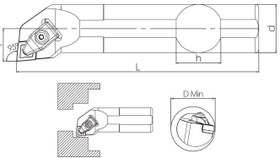 Resim T Sistem - ISO TCLNR/L 95° İç Çap Torna Kalemi 