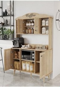 Resim enwood Avior SAFİR MEŞE Rengi Kahve Köşesi MDF 185 x 120 x 40 CM SAFİR MEŞE 