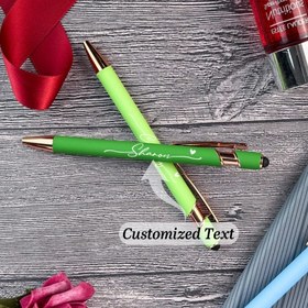 Resim 1 adet Özel Bridesmaids Rose Altın Kalem, Kadınlar için Hediye Kalemler, Kauçuklu Yumuşak Dokunuşlu Tükenmez Kalem, Özel Düğün Kalem, Bridesmaid Takıları, Teşekkür Hediyeleri 