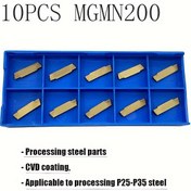 Resim 10 adet MGMN1.5/2/2.5/3/4mm Karbür Oluklama Uçları, MGEHR MGIVR Torna Oluklama Kesme Aleti için CNC Karbür Torna İndeksli Uçlar 