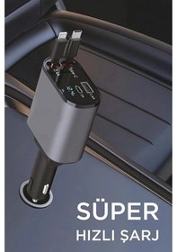Resim Eıma Ec-1 120w 4 Ü 1 Arada Süper Hızlı Araç Şarj Cihazı 