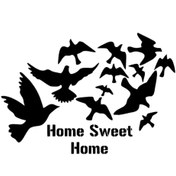 Resim Kıvırcıkyoga Kuşlar ve Sweet Home Sticker Oto Motor Laptop Duvar Folyo Sticker 30x21 cm 